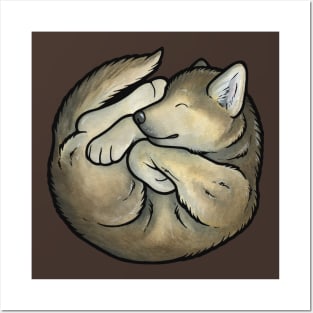 Sleeping wolf cub Posters and Art